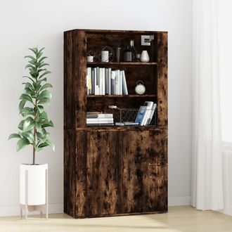 vidaXL Vidaxl - Aparador Alto Madera Contrachapada Roble Ahumado
