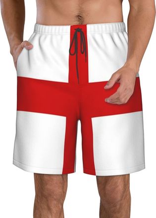 AOOEDM Flag of England Board Shorts Men Quick Dry Trunks Boys Leisure Trunks