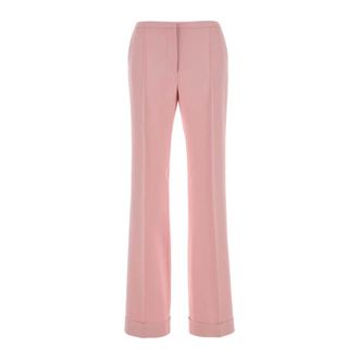 Alberta Ferretti Alberta Ferretti, Straight Trousers, female, Pink, Size: M Crepe Pant