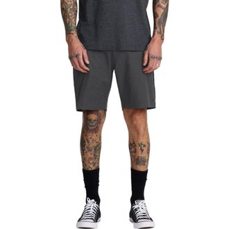 Rvca Back In Water Repellent Hybrid Shorts in Black at Nordstrom, Size 31