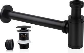 OEM Sif&oacute;n De Acero Inoxidable Negro Para Lavabo, Tap&oacute;n De Desag&uuml;e Universal, Ajustable, Robusto, Ideal Para Fregaderos Y Lavabos