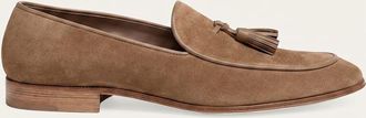 Gianvito Rossi Mens Leonardo Suede Vitello Tassel Loafer