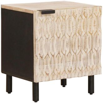 vidaXL Bedside Cabinet White 40 x 33 x 46 cm Solid Mango Wood vidaXL