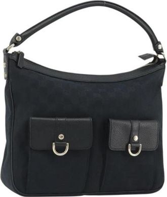Gucci Pre-owned GG Canvas Schoudertas - unisex - Vintage Schoudertas - Zwart - ONE Size - Leer - Vintage