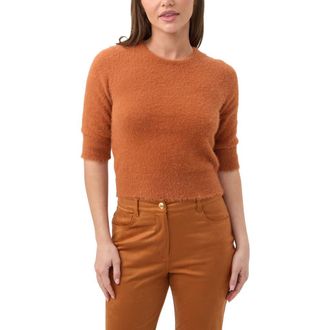 Trina Turk Maliah Fuzzy Elbow Sleeve Sweater in Amber at Nordstrom, Size X-Large