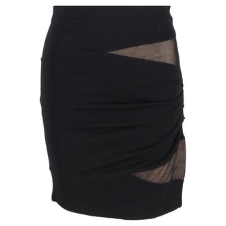 Alexander Wang Mesh Accent Mini Skirt in Black Rayon