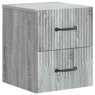 vidaXL Mesita De Noche De Pared Gris Sonoma 34,5 X 33 X 40 Cm Vidaxl