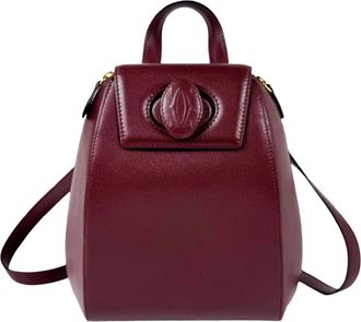 Cartier Burgundy Leather Backpack (Pre-Owned)