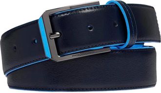 Piquadro Accessoires, Heren, Blauw, ONE Size, Leer, Gemaakt in Itali&euml; Leren Riem met Doornsluiting