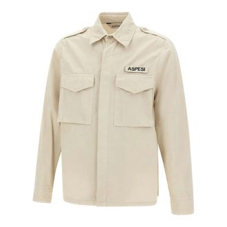 Aspesi Casual Shirts, male, Beige, Size: L Field Shirt