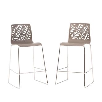 Siediti Fuori e Dentro Pareja de taburetes de cocina de resina con fibra de vidrio t&oacute;rtola