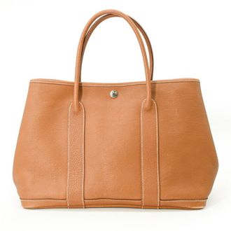 Herm&egrave;s Brown Gold Negonda Leather Handbag Tote Bag (Pre-Owned)