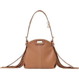 Maje Miss M micro stitched leather bag in Moka at Nordstrom, Size Medium