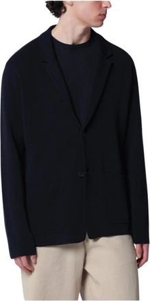 Roberto Collina Gebreid Blazer - Heren - Vesten - Blauw - 2XL - Katoen - Truien & Vesten