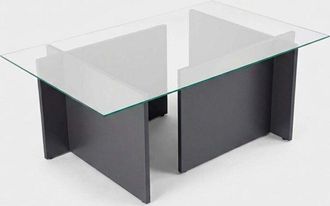 Calicosy Tavolino con piano in vetro L105 cm - NOAH