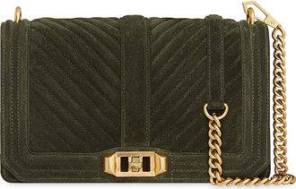 Rebecca Minkoff Love Chevron Quilted Leather Crossbody Bag in Moss at Nordstrom Rack