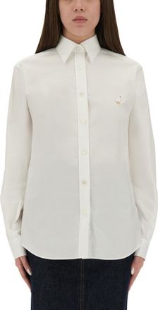 Moschino White Regular Embroidered Shirt