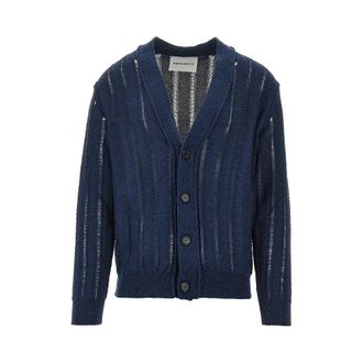 Amaranto Open-knit striped cotton cardigan Man XL