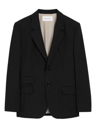 Ami Classic Tailored Black Blazer With Horn Buttons