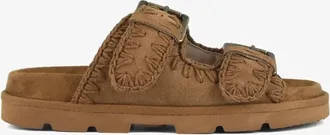 Mou Womens Low Bio Sandal In Cognac