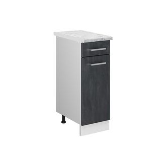 Vicco Mueble Bajo De Cocina R-line, Hormig&oacute;n Negro, 30 Cm Et M&aacute;rmol