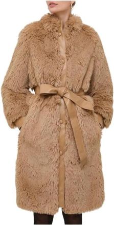 Twinset Coats - Dames - Jas met riem - Bruin - L - Jassen