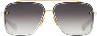Dita Eyewear Mach-Six Geometric Square Frame Sunglasses with Gold-tone Accents