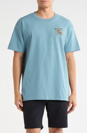 Brixton Barquero Cotton Graphic T-Shirt in Ocean Breeze at Nordstrom, Size Xx-Large
