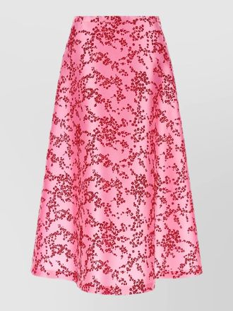 Alberta Ferretti mikado floral skirt high waist a line