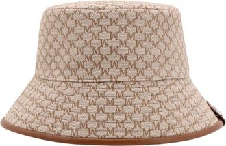 Max Mara Bruine Katoenen Logo Bucket Hoed - unisex - Hoeden - Bruin - 57 CM - Katoen - Accessoires