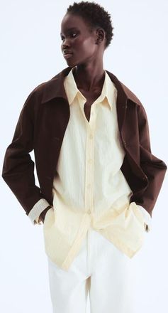 H&M Twill jacket in Dark Brown at Nordstrom, Size Xx-Large