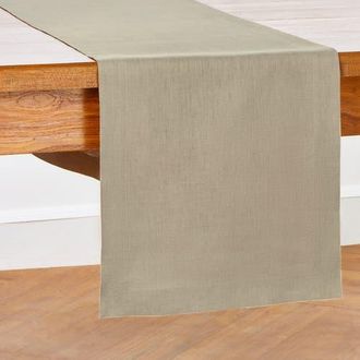 Solino Home Linen Table Runner for Dining Table, Holiday and Everyday Table Decor - Fete in Vintage Khaki at Nordstrom, Size Xx-Small