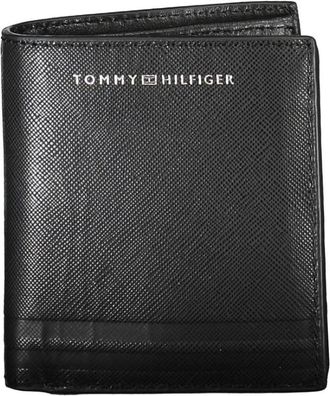 Tommy Hilfiger Leren Portemonnee - Heren - Portefeuilles - Zwart - ONE Size - Leer - Accessoires