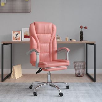 vidaXL Silla De Oficina Reclinable Cuero Sint&eacute;tico Rosa Vidaxl