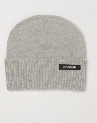 Dondup Beanie in lana con risvolto e logo a contrasto