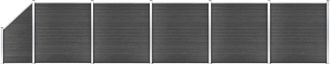 vidaXL Vidaxl - Jset De Paneles De Valla Wpc Negro 965x(105-186) Cm