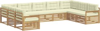 vidaXL Conjunto De Sof&aacute;s De Exterior 9 Uds. Blanco Y Crema Vidaxl