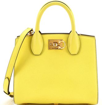 Ferragamo Studio Top Handle Box Bag Leather Small