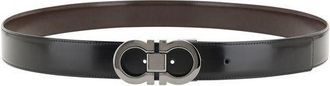 Ferragamo Mens Black Calf Leather Bos Taurus Belt