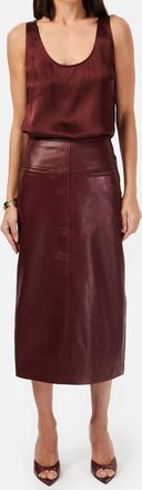 Cami NYC Inaya Leather Skirt In Cranberry