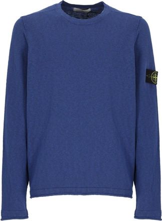 Stone Island Blue Cotton Sweater