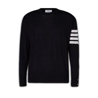 Thom Browne Heren, Truien, Blauw, Maat: M Wol