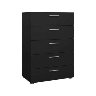 Dmora Dmora - Cajonera Alf, C&oacute;moda Multiusos, C&oacute;moda De Dormitorio, Gabinete Con Cajones, 70x40 H102 Cm, Negro