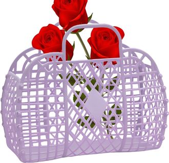 Generic Djowyh Jelly Bags for Women Girls Jelly Bag | Portable Retro Jelly Basket - Waterproof Travel Bag - Jelly Basket for Work the Beach Pool - Shopping Ba