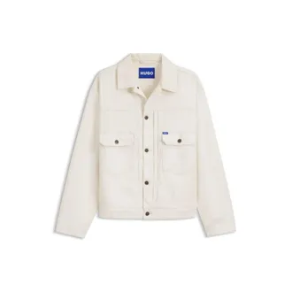 HUGO BOSS Relaxed-fit trucker jacket in ecru denim