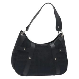 Ferragamo Tweedehands Canvas handtassen - Dames - Pre-owned - Zwart - Maat: ONE Size Leer