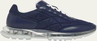 Givenchy Mens Clear-Sole Nylon and Leather Sneakers