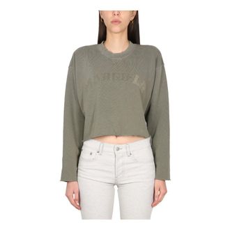 Maison Margiela Sweatshirts, female, Green, Size: M Cropped Sweatshirt