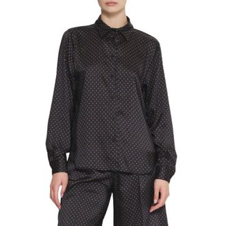 Kaos Kaos, Overhemden, Dames, Zwart, M, Camicia bedrukt met lange mouwen