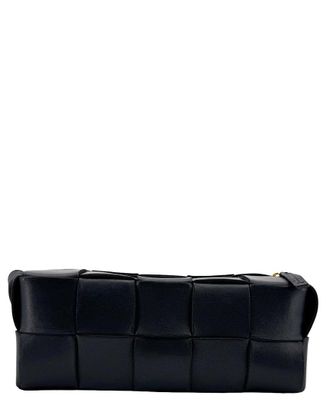 Bottega Veneta Black Lambskin Small Brick Cassette Shoulder Bag (Authentic Pre-Loved)